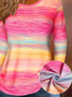 Women Abstract Long Sleeve Tee T-shirt Crew Neck Printing Casual Spring/Fall Graphic Tee Top