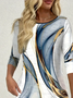 Women Abstract Long Sleeve Tee T-shirt Crew Neck Printing Casual Spring/Fall Graphic Tee Top
