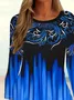 Women Abstract Long Sleeve Tee T-shirt Crew Neck Printing Casual Spring/Fall Graphic Tee Top