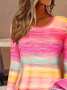 Women Abstract Long Sleeve Tee T-shirt Crew Neck Printing Casual Spring/Fall Graphic Tee Top