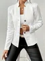 Women Geometric Spring/Fall Outerwear Vintage Embossed Long Sleeve Mock Neck Regular Blazer