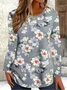 Women Floral Long Sleeve Tee T-shirt Crew Neck Printing Casual Spring/Fall Graphic Tee Top