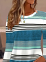 Women Striped Long Sleeve Tee T-shirt Crew Neck Printing Casual Spring/Fall Graphic Tee Top