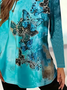 Women Butterfly Long Sleeve Tee T-shirt Crew Neck Printing Casual Spring/Fall Graphic Tee Top