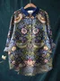 Women Polka Dots Long Sleeve Shirt Spring/Fall Printing Shawl Collar Daily Vintage Top