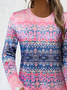 Women Floral Long Sleeve Tee T-shirt Crew Neck Printing Casual Spring/Fall Graphic Tee Top