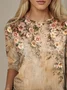 Women Floral Long Sleeve Tee T-shirt Crew Neck Printing Casual Spring/Fall Graphic Tee Top