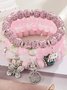 Bohemian Anchor Elephant Butterfly Multi-layer Beaded Elastic Bracelet