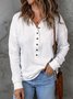 Women Plain Stand Collar Split Joint Vintage Spring/Fall Long Sleeve Sweatshirt