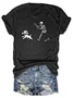 Women Dog Short Sleeve Tee T-shirt Crew Neck Casual Summer Top