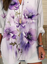 Women Floral Long Sleeve Blouse Spring/Fall Printing V Neck Daily Casual Top