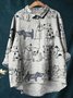 Women Polka Dots Long Sleeve Shirt Spring/Fall Printing Shawl Collar Daily Vintage Top