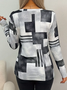 Women Abstract Long Sleeve Tee T-shirt Crew Neck Printing Casual Spring/Fall Graphic Tee Top