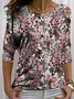 Women Floral Long Sleeve Tee T-shirt Crew Neck Printing Casual Spring/Fall Graphic Tee Top