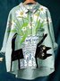 Women Polka Dots Long Sleeve Shirt Spring/Fall Printing Shawl Collar Daily Vintage Top