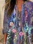 Women Floral Long Sleeve Blouse Spring/Fall Printing V Neck Daily Casual Top