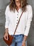 Women Plain Stand Collar Split Joint Vintage Spring/Fall Long Sleeve Sweatshirt
