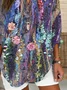 Women Floral Long Sleeve Blouse Spring/Fall Printing V Neck Daily Casual Top