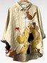 Women Polka Dots Long Sleeve Shirt Spring/Fall Printing Shawl Collar Daily Vintage Top