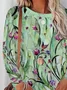 Women Floral Long Sleeve Tee T-shirt Crew Neck Printing Casual Spring/Fall Graphic Tee Top