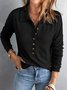 Women Plain Stand Collar Split Joint Vintage Spring/Fall Long Sleeve Sweatshirt