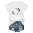 Women Dog Short Sleeve Tee T-shirt Crew Neck Casual Summer Top