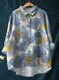 Women Polka Dots Long Sleeve Shirt Spring/Fall Printing Shawl Collar Daily Vintage Top