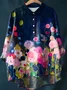 Women Polka Dots Long Sleeve Shirt Spring/Fall Printing Shawl Collar Daily Vintage Top