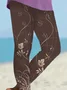 Women Floral Casual All Season Printing Long Leggings