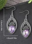 Personalized Retro Style Men And Women Inlaid Purple Zircon Earrings Fashionable Hollow Purple Crystal Earrings