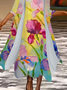 Women Floral Printing Two-Piece Set Daily Three Quarter Sleeve Casual Spring/Fall Coat With Skirt Matching Set