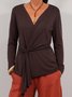 Women Plain Spring/Fall Cover-up Vintage Split Joint Lightweight Cardigan