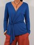 Women Plain Spring/Fall Cover-up Vintage Split Joint Lightweight Cardigan