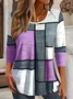 Women Plaid Long Sleeve Tee T-shirt Crew Neck Printing Casual Spring/Fall Graphic Tee Top