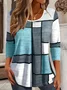 Women Plaid Long Sleeve Tee T-shirt Crew Neck Printing Casual Spring/Fall Graphic Tee Top