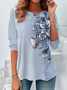 Women Floral Long Sleeve Tee T-shirt Crew Neck Printing Casual Spring/Fall Graphic Tee Top