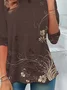Women Floral Long Sleeve Tee T-shirt Crew Neck Printing Casual Spring/Fall Graphic Tee Top