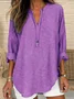 Women Striped Long Sleeve Blouse Spring/Fall Printing V Neck Daily Casual Top