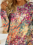 Women Abstract Long Sleeve Tee T-shirt Crew Neck Printing Casual Spring/Fall Graphic Tee Top