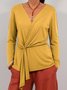Women Plain Spring/Fall Cover-up Vintage Split Joint Lightweight Cardigan
