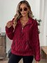Women Plain V Neck Casual Spring/Fall Long Sleeve Sweatshirt