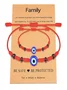 Evil Eye Red Braided Bracelet Family Black Spacer Bead Parent-child Bracelet Evil Eye Braided Bracelet Set