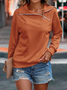 Women Plain Turtleneck Casual Spring/Fall Long Sleeve Sweatshirt