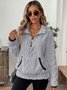 Women Plain V Neck Casual Spring/Fall Long Sleeve Sweatshirt