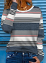 Women Striped Long Sleeve Tee T-shirt Crew Neck Printing Casual Spring/Fall Graphic Tee Top