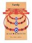 Evil Eye Red Braided Bracelet Family Black Spacer Bead Parent-child Bracelet Evil Eye Braided Bracelet Set