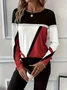 Women Abstract Long Sleeve Tee T-shirt Crew Neck Printing Casual Spring/Fall Graphic Tee Top