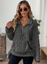 Women Plain V Neck Casual Spring/Fall Long Sleeve Sweatshirt