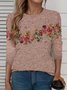 Women Floral Long Sleeve Tee T-shirt Crew Neck Printing Casual Spring/Fall Graphic Tee Top