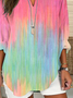 Women Abstract Long Sleeve Blouse Spring/Fall Printing V Neck Daily Casual Top